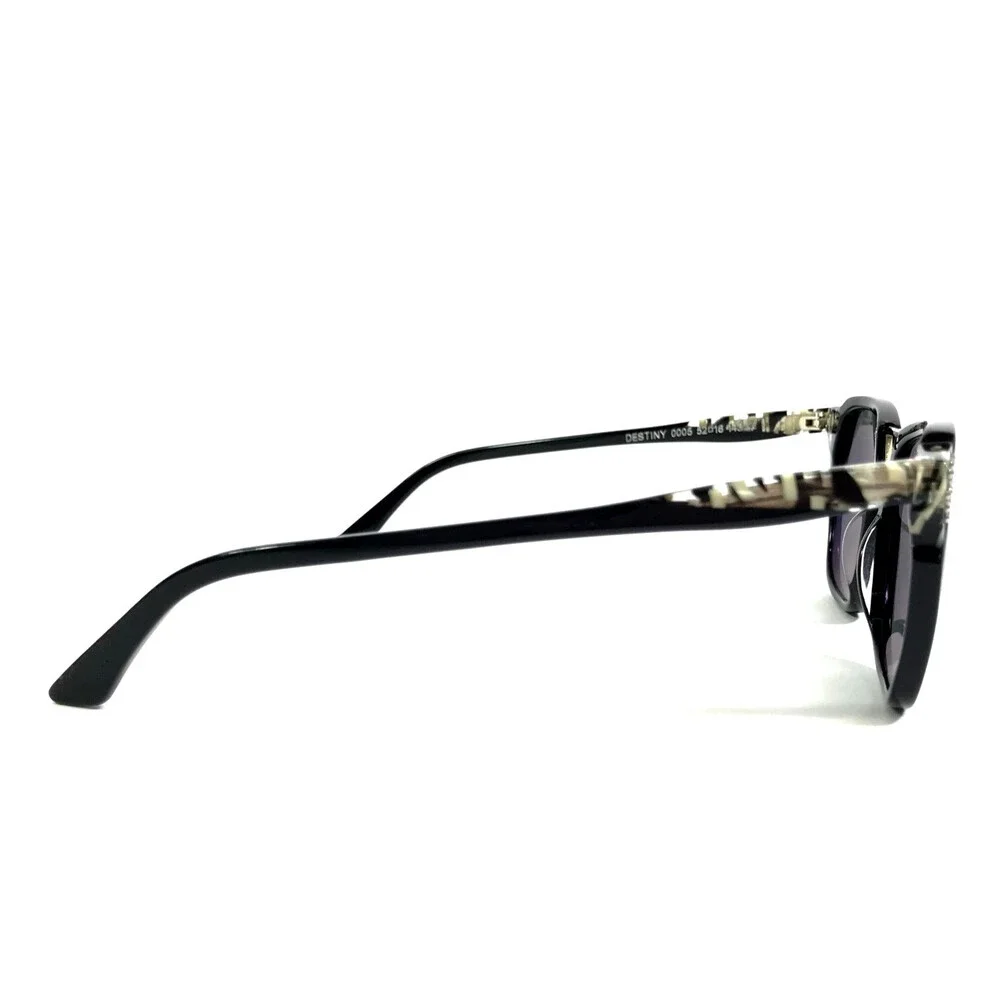 BOZ Sunglasses DESTINY 0005 Black Ivory with Pins Frames with Dark Gray Lenses